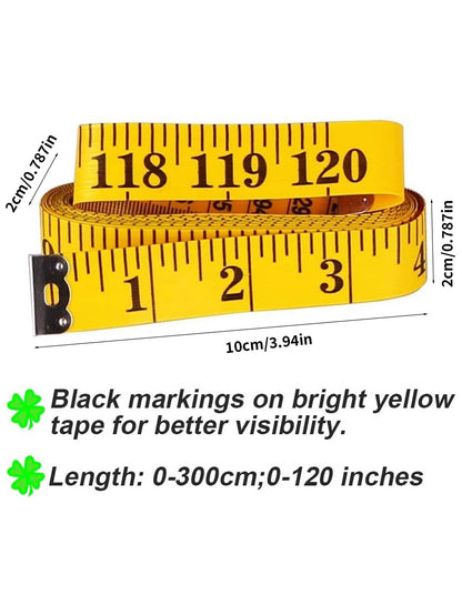1/3 Pcs Soft Tape Measure, 120 Inches/300 Cm, For Measuring Body Weight, Sewing And Fabric Cutting, Portable, Suitable For School Supplies And Back To School Season
