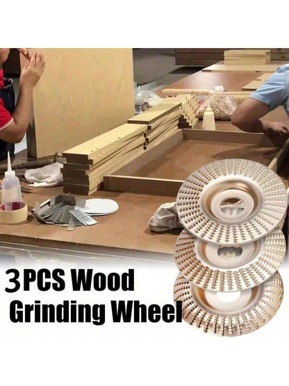 1/3 Wood Carving Grinding Wheel Set- Wooden Grinding Disc Corner Grinding Disc Polishing Disc Wooden Grinding Disc Piercing Disc, Used For Efficient 3 Steel Corner Grinding Disc, Sand Particle, 16mm