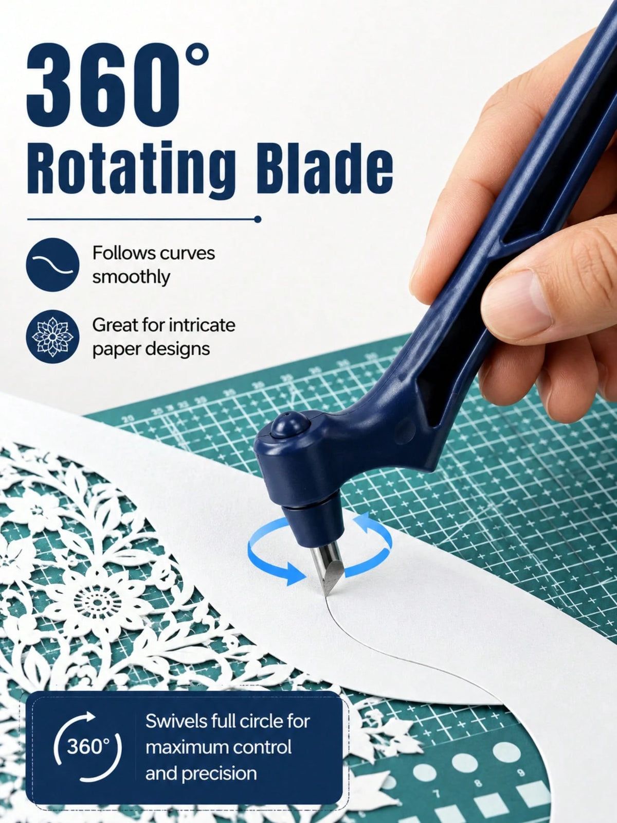 1/3PCS Paper Craft Cutting Tools, 360-Degree Rotating Blade, Stainless Steel Craft Knife, Utility Knife, And Art Cutting Tools, Suitable For Templates, Vinyl, And Scrapbooks.