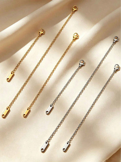 1/3pcs Stainless Steel 18K Gold Plated Necklace Extender Chain (304 Stainless Steel), Suitable For Necklaces, Bracelets, Anklets And Other DIY Jewelry