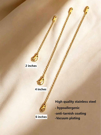 1/3pcs Stainless Steel 18K Gold Plated Necklace Extender Chain (304 Stainless Steel), Suitable For Necklaces, Bracelets, Anklets And Other DIY Jewelry