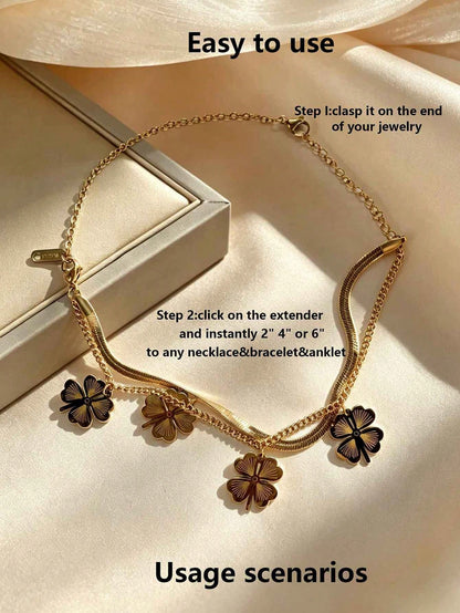 1/3pcs Stainless Steel 18K Gold Plated Necklace Extender Chain (304 Stainless Steel), Suitable For Necklaces, Bracelets, Anklets And Other DIY Jewelry