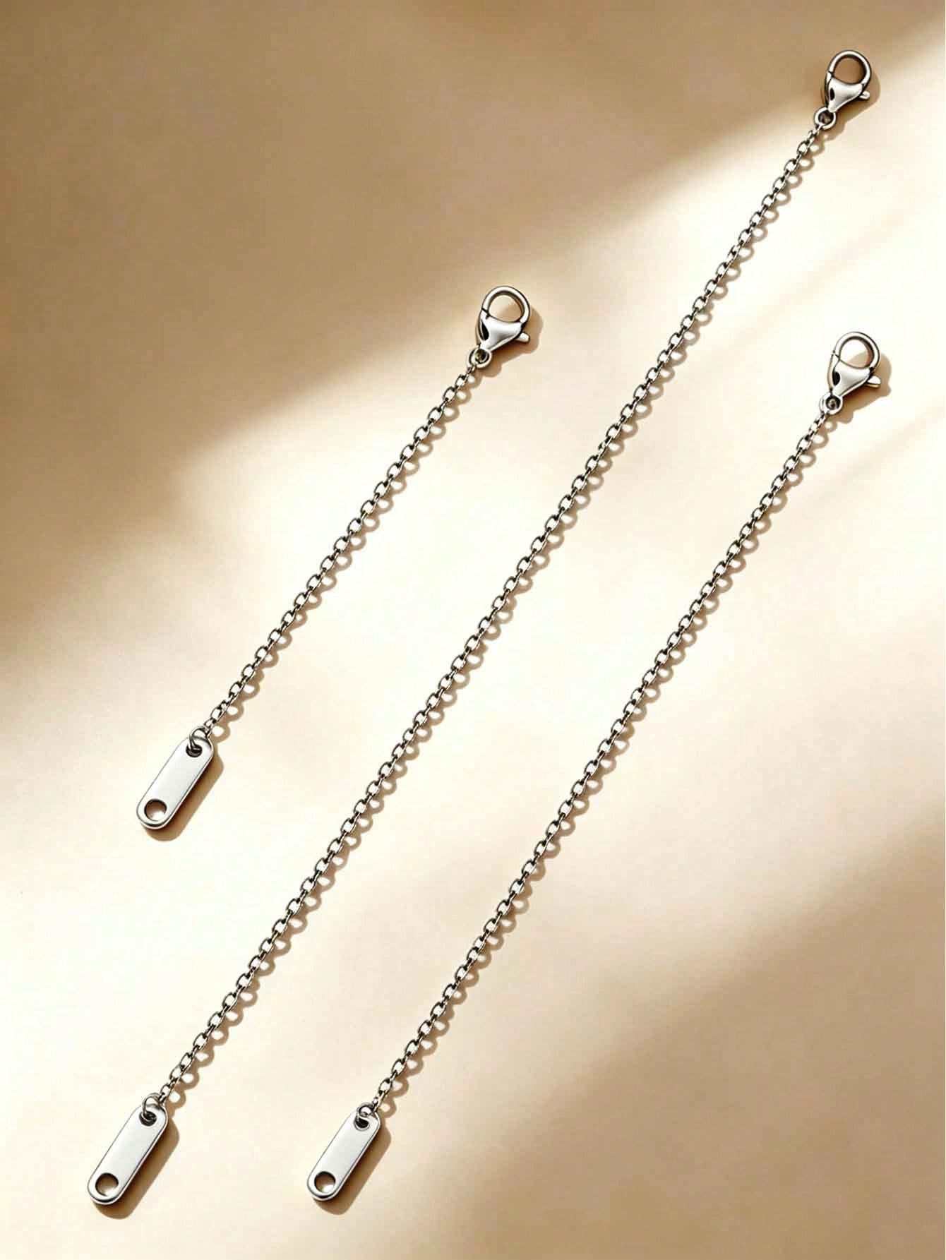 1/3pcs Stainless Steel 18K Gold Plated Necklace Extender Chain (304 Stainless Steel), Suitable For Necklaces, Bracelets, Anklets And Other DIY Jewelry