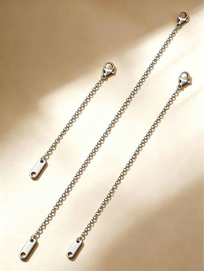 1/3pcs Stainless Steel 18K Gold Plated Necklace Extender Chain (304 Stainless Steel), Suitable For Necklaces, Bracelets, Anklets And Other DIY Jewelry