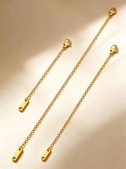 1/3pcs Stainless Steel 18K Gold Plated Necklace Extender Chain (304 Stainless Steel), Suitable For Necklaces, Bracelets, Anklets And Other DIY Jewelry