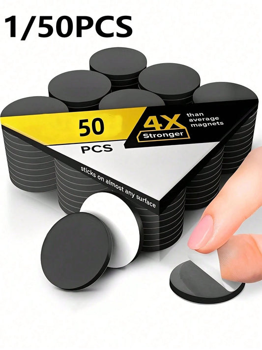 1/50pcs/Set Magnetic Self-Adhesive Magnets, Non-Destructive Magnetic Absorption, Mini Magnets, Versatile Use For DIY Crafts, Whiteboard, Refrigerator, Photo Display, Wedding Party, Celebration, Holida
