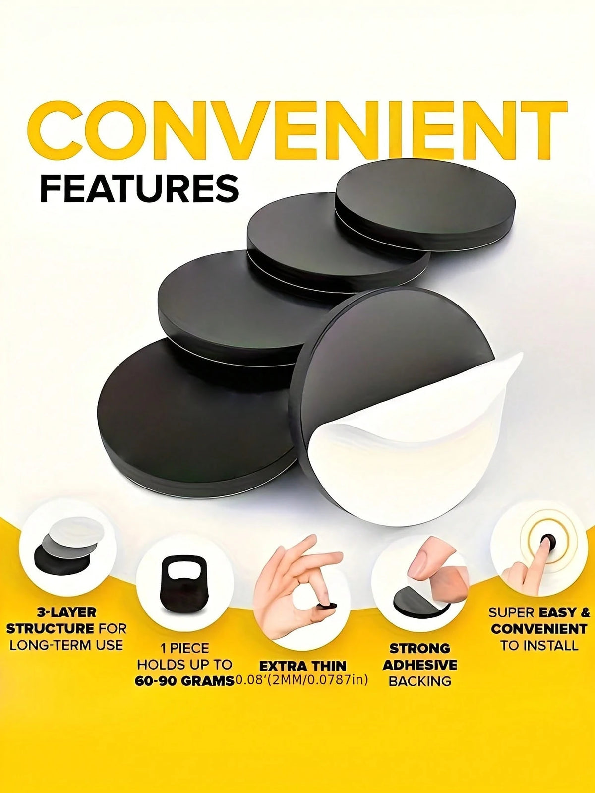 1/50pcs/Set Magnetic Self-Adhesive Magnets, Non-Destructive Magnetic Absorption, Mini Magnets, Versatile Use For DIY Crafts, Whiteboard, Refrigerator, Photo Display, Wedding Party, Celebration, Holida