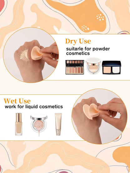 1/6/12pcs Round Makeup Sponges, Approx. 9cm Diameter, Facial Makeup Sponge Pads, Suitable For Liquid Concealer, Dual Use Wet And Dry