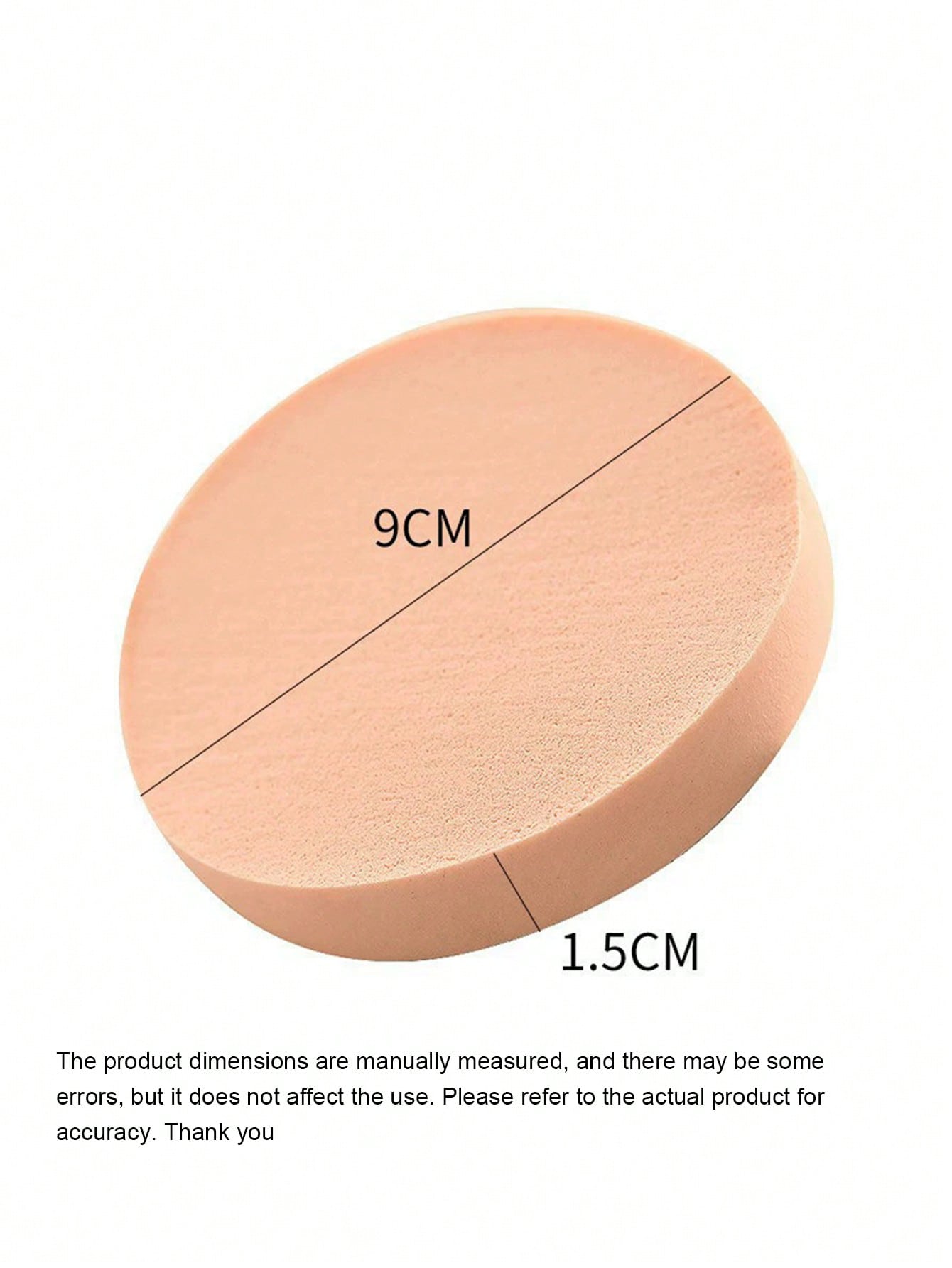 1/6/12pcs Round Makeup Sponges, Approx. 9cm Diameter, Facial Makeup Sponge Pads, Suitable For Liquid Concealer, Dual Use Wet And Dry