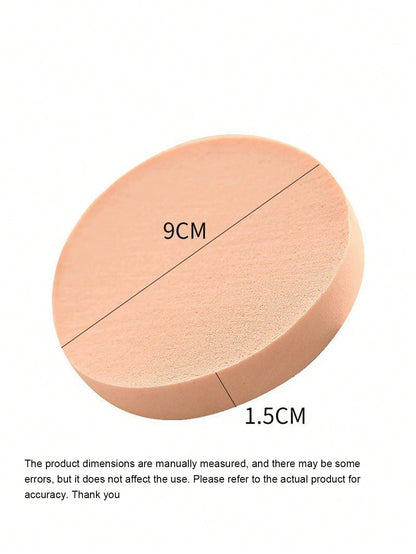 1/6/12pcs Round Makeup Sponges, Approx. 9cm Diameter, Facial Makeup Sponge Pads, Suitable For Liquid Concealer, Dual Use Wet And Dry