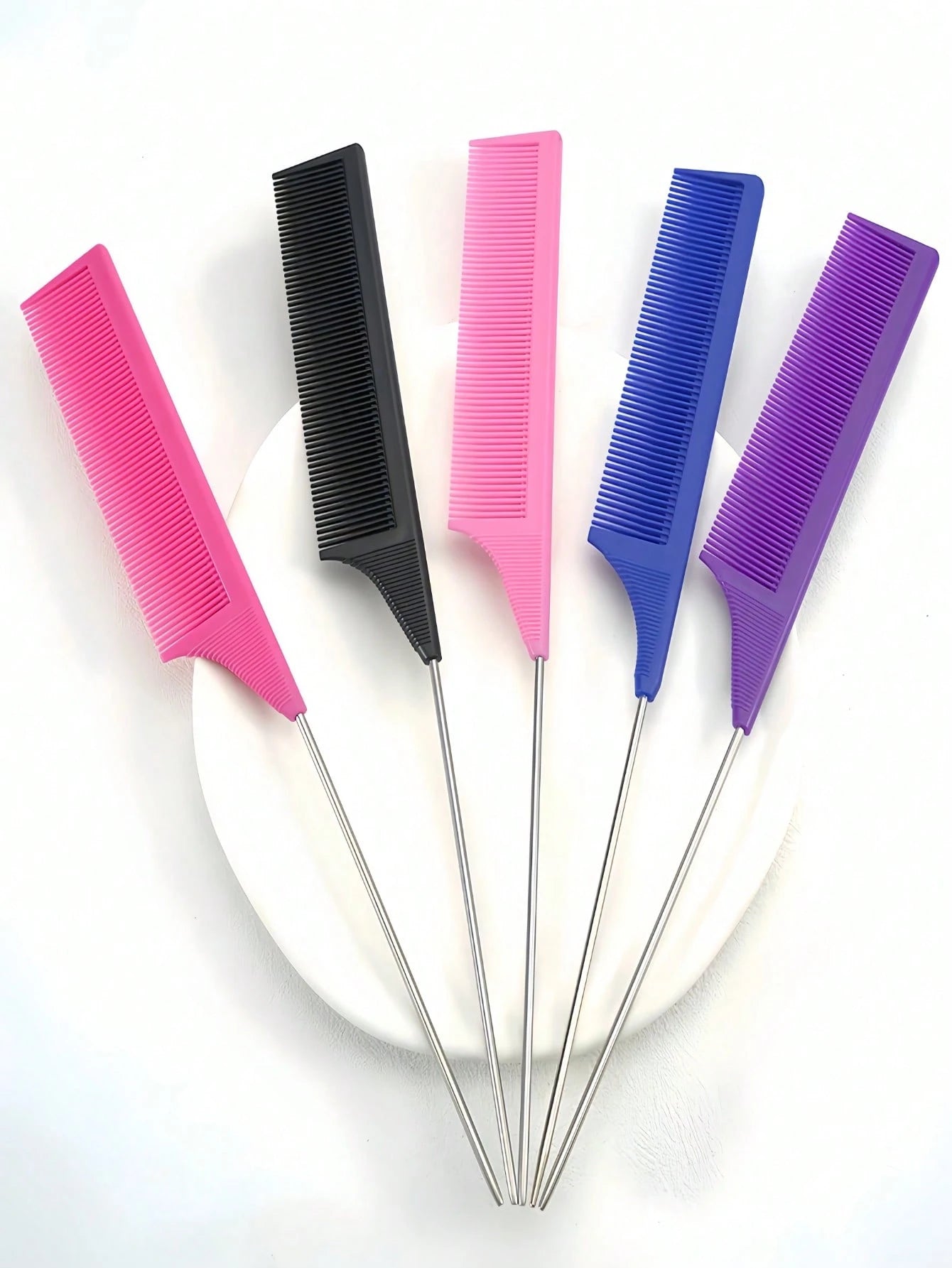 1-8PCS Rat Tail Comb Pointed Tip With Hook For Hair Parting Dyeing Highlighting Teasing Heat Resistant For Women Girls Barber Salon Beauty Travel Essential Back To School Holiday Hair Accessory Comb H