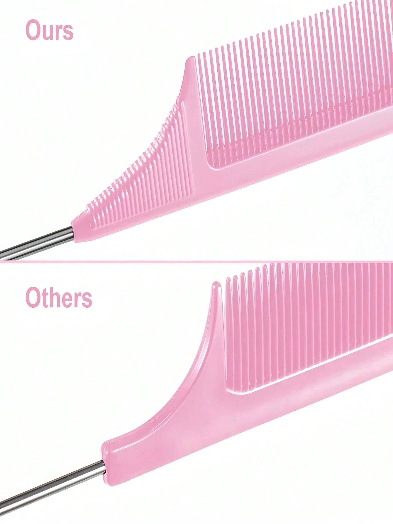1-8PCS Rat Tail Comb Pointed Tip With Hook For Hair Parting Dyeing Highlighting Teasing Heat Resistant For Women Girls Barber Salon Beauty Travel Essential Back To School Holiday Hair Accessory Comb H