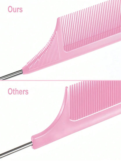 1-8PCS Rat Tail Comb Pointed Tip With Hook For Hair Parting Dyeing Highlighting Teasing Heat Resistant For Women Girls Barber Salon Beauty Travel Essential Back To School Holiday Hair Accessory Comb H