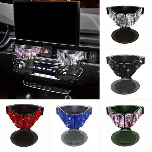 1 Car Cup Holder, Rhinestone Crystal Car Air Vent Cup Holder, Drink Cup Holder, Air Conditioner Vent, Ashtray Holder, Storage Rack