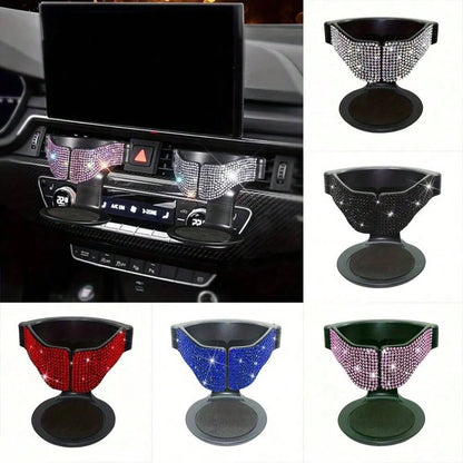 1 Car Cup Holder, Rhinestone Crystal Car Air Vent Cup Holder, Drink Cup Holder, Air Conditioner Vent, Ashtray Holder, Storage Rack