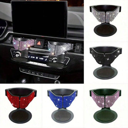1 Car Cup Holder, Rhinestone Crystal Car Air Vent Cup Holder, Drink Cup Holder, Air Conditioner Vent, Ashtray Holder, Storage Rack