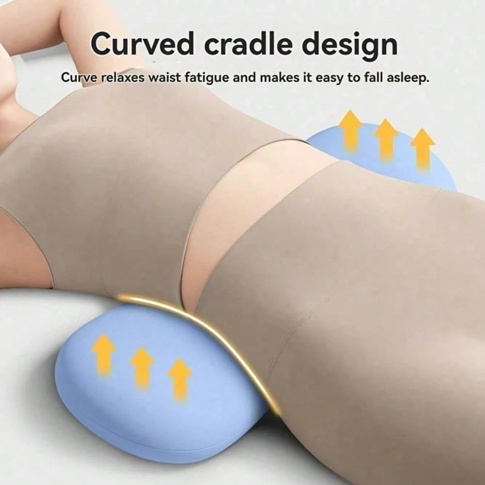 1 Ergonomic Lumbar Pillow, 3D Butterfly Wing Waist Cushion, Zoned Engineering Design For Precise Back Fit, Suitable For All Sleeping Positions, Breathable And Curved, Removable Washable Cover, Neck An
