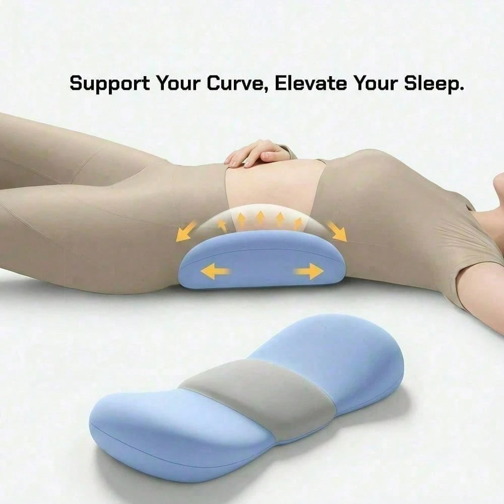 1 Ergonomic Lumbar Pillow, 3D Butterfly Wing Waist Cushion, Zoned Engineering Design For Precise Back Fit, Suitable For All Sleeping Positions, Breathable And Curved, Removable Washable Cover, Neck An
