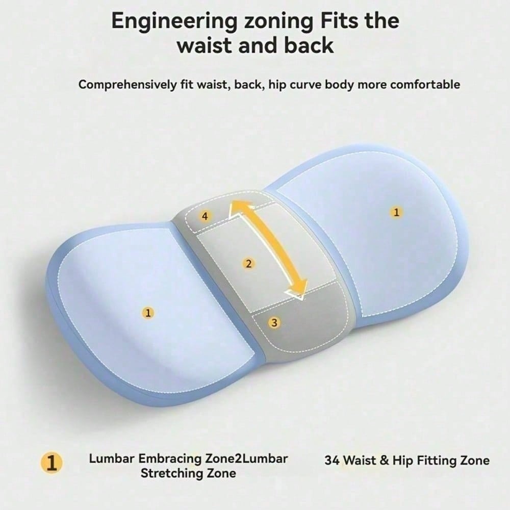 1 Ergonomic Lumbar Pillow, 3D Butterfly Wing Waist Cushion, Zoned Engineering Design For Precise Back Fit, Suitable For All Sleeping Positions, Breathable And Curved, Removable Washable Cover, Neck An