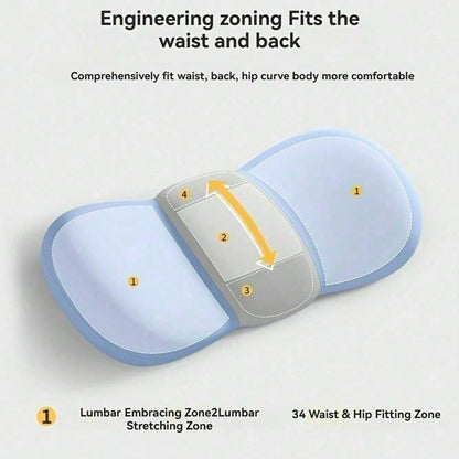1 Ergonomic Lumbar Pillow, 3D Butterfly Wing Waist Cushion, Zoned Engineering Design For Precise Back Fit, Suitable For All Sleeping Positions, Breathable And Curved, Removable Washable Cover, Neck An