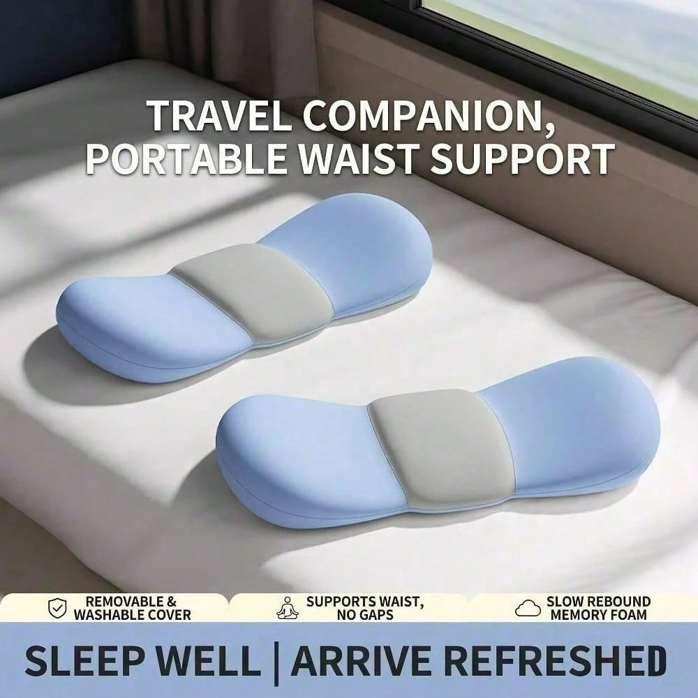 1 Ergonomic Lumbar Pillow, 3D Butterfly Wing Waist Cushion, Zoned Engineering Design For Precise Back Fit, Suitable For All Sleeping Positions, Breathable And Curved, Removable Washable Cover, Neck An