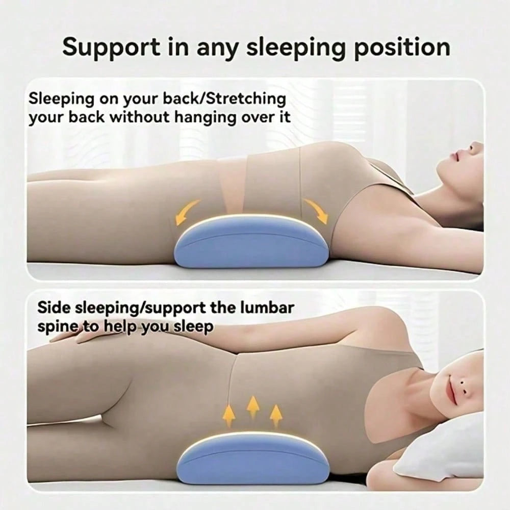 1 Ergonomic Lumbar Pillow, 3D Butterfly Wing Waist Cushion, Zoned Engineering Design For Precise Back Fit, Suitable For All Sleeping Positions, Breathable And Curved, Removable Washable Cover, Neck An