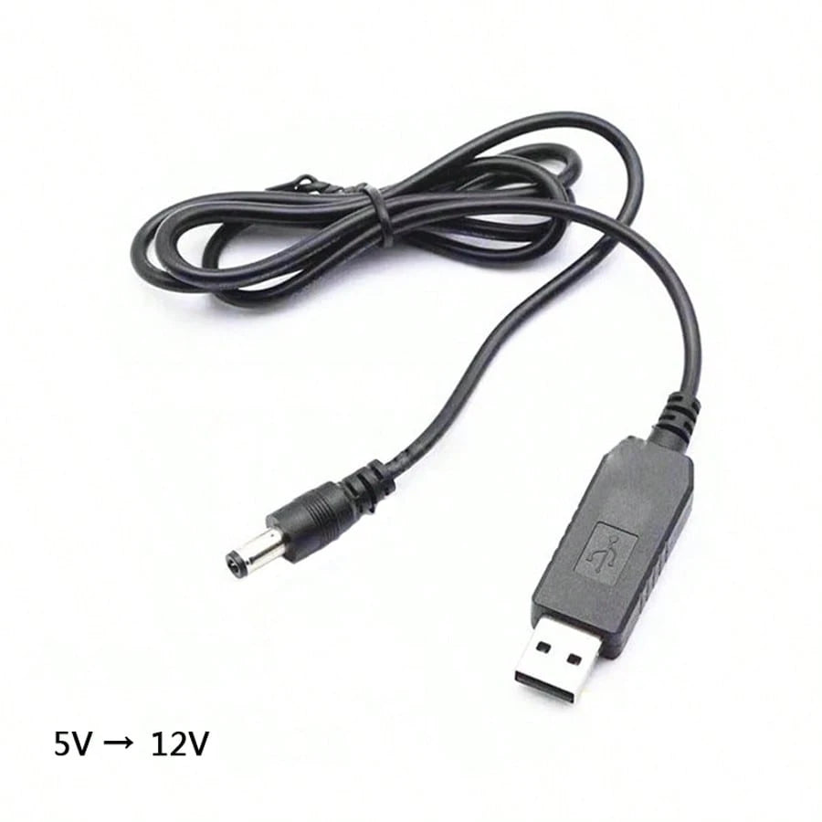 1 Meter 5V USB To 12V DC Male Boost Cable USB Wireless Network Power Cord 12V Adapter Router Optical Modem Power-Off Continuous Network Boost Line