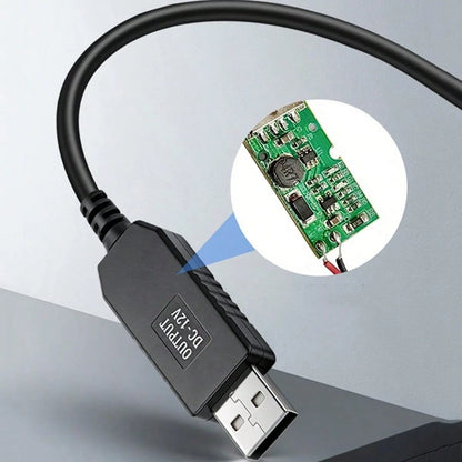 1 Meter 5V USB To 12V DC Male Boost Cable USB Wireless Network Power Cord 12V Adapter Router Optical Modem Power-Off Continuous Network Boost Line