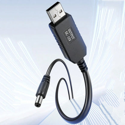 1 Meter 5V USB To 12V DC Male Boost Cable USB Wireless Network Power Cord 12V Adapter Router Optical Modem Power-Off Continuous Network Boost Line