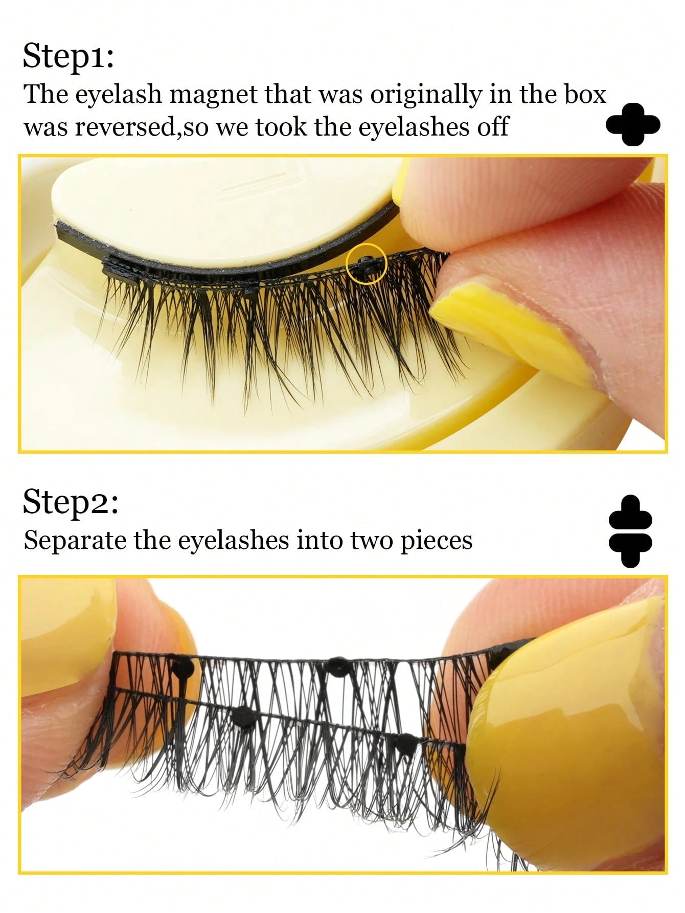 1 Pair/Box Natural Magnetic False Eyelashes With Applicator Clip, Easy To Wear Magnetic Short Lashes With Extended Ends, For Women's Daily Makeup
