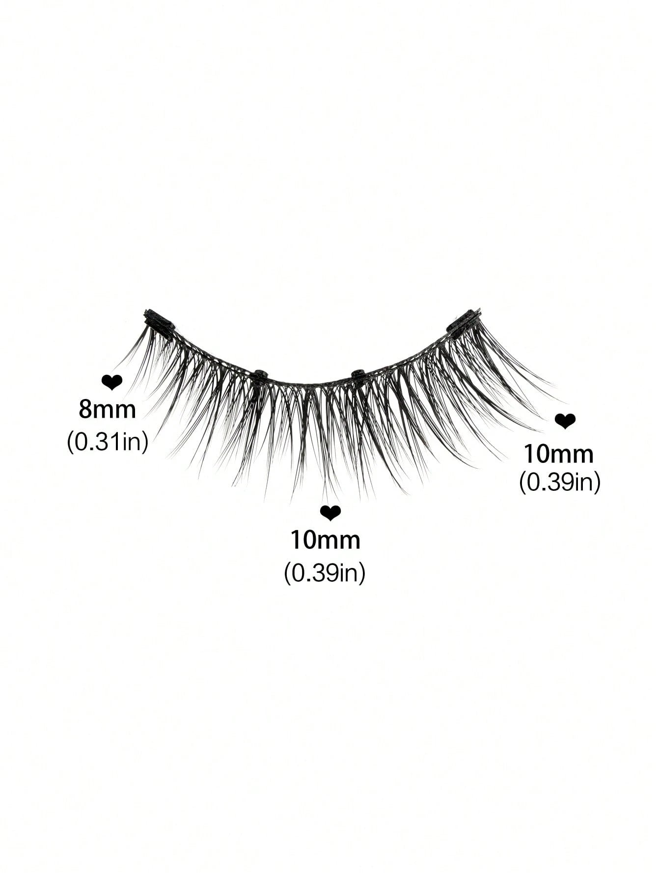 1 Pair/Box Natural Magnetic False Eyelashes With Applicator Clip, Easy To Wear Magnetic Short Lashes With Extended Ends, For Women's Daily Makeup