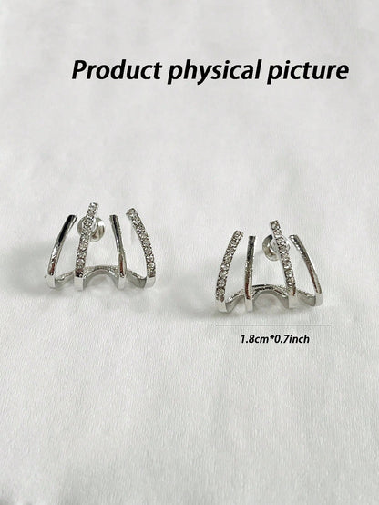 1 Pair Claw-Shaped Earrings, Unique Design, Niche Luxury, High-End Fashion Ear Jewelry