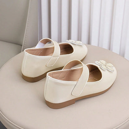 1 Pair Girls' 2026 Spring Floral Princess Shoes, Leather Shoes, Student Shoes, Rubber Sole, Fashionable Comfortable Soft Bottom Princess Shoes For Girls, Suitable For Weddings, Parties And Stage Perfo