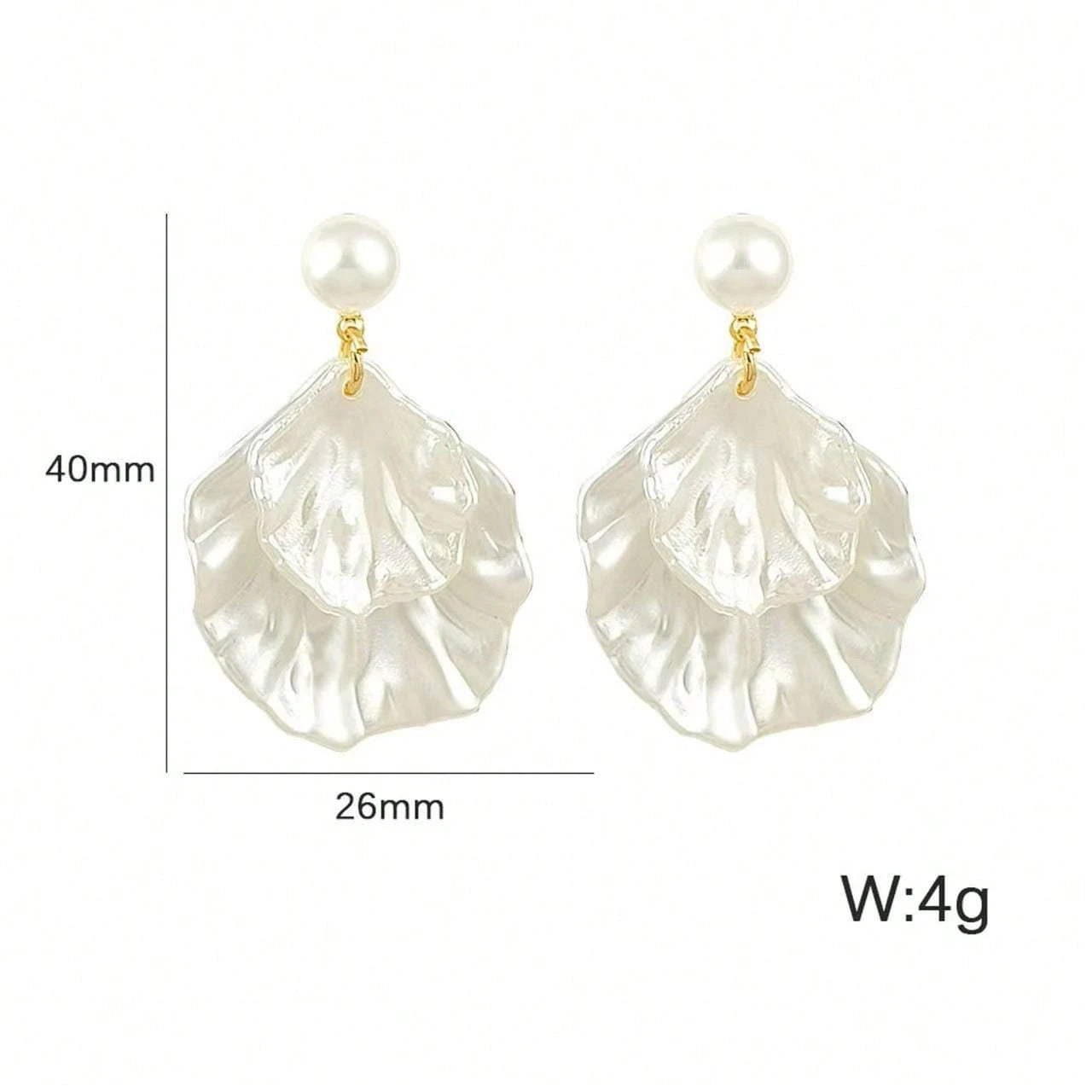 1 Pair Minimalist Versatile Faux Pearl Shell Earrings, Suitable For Weddings And Beach Wear, Summer, Jewellery, Festival
