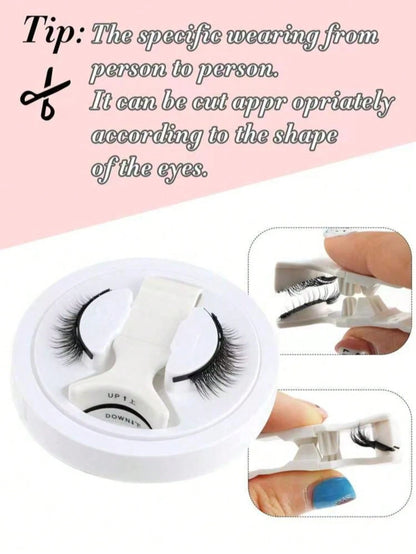 1 Pair Natural Short Magnetic Fake Eyelashes With 1 Clip, Handmade Faux Mink Lashes, No Glue Needed, Suitable For Daily Wear