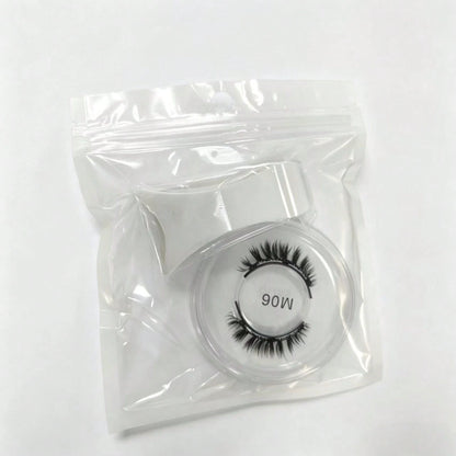 1 Pair Natural Short Magnetic Fake Eyelashes With 1 Clip, Handmade Faux Mink Lashes, No Glue Needed, Suitable For Daily Wear