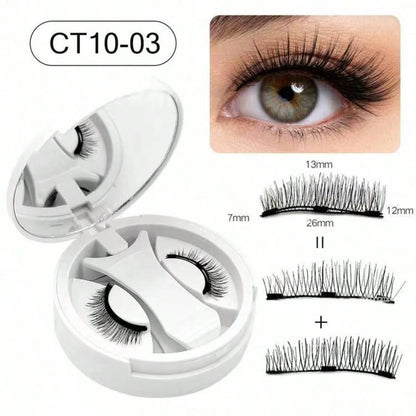 1 Pair Natural Short Magnetic Fake Eyelashes With 1 Clip, Handmade Faux Mink Lashes, No Glue Needed, Suitable For Daily Wear