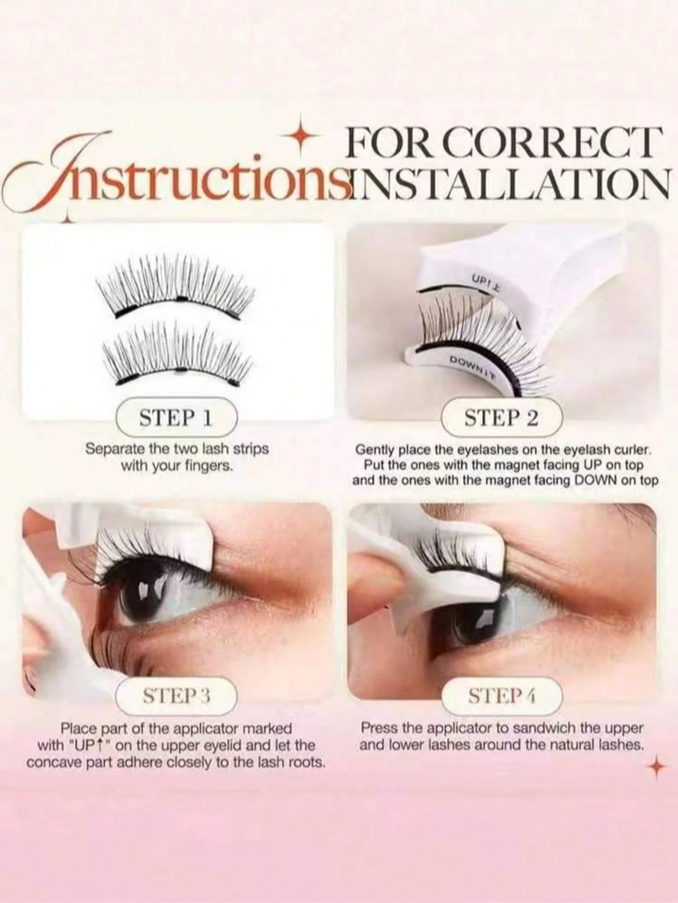 1 Pair Natural Short Magnetic Fake Eyelashes With 1 Clip, Handmade Faux Mink Lashes, No Glue Needed, Suitable For Daily Wear