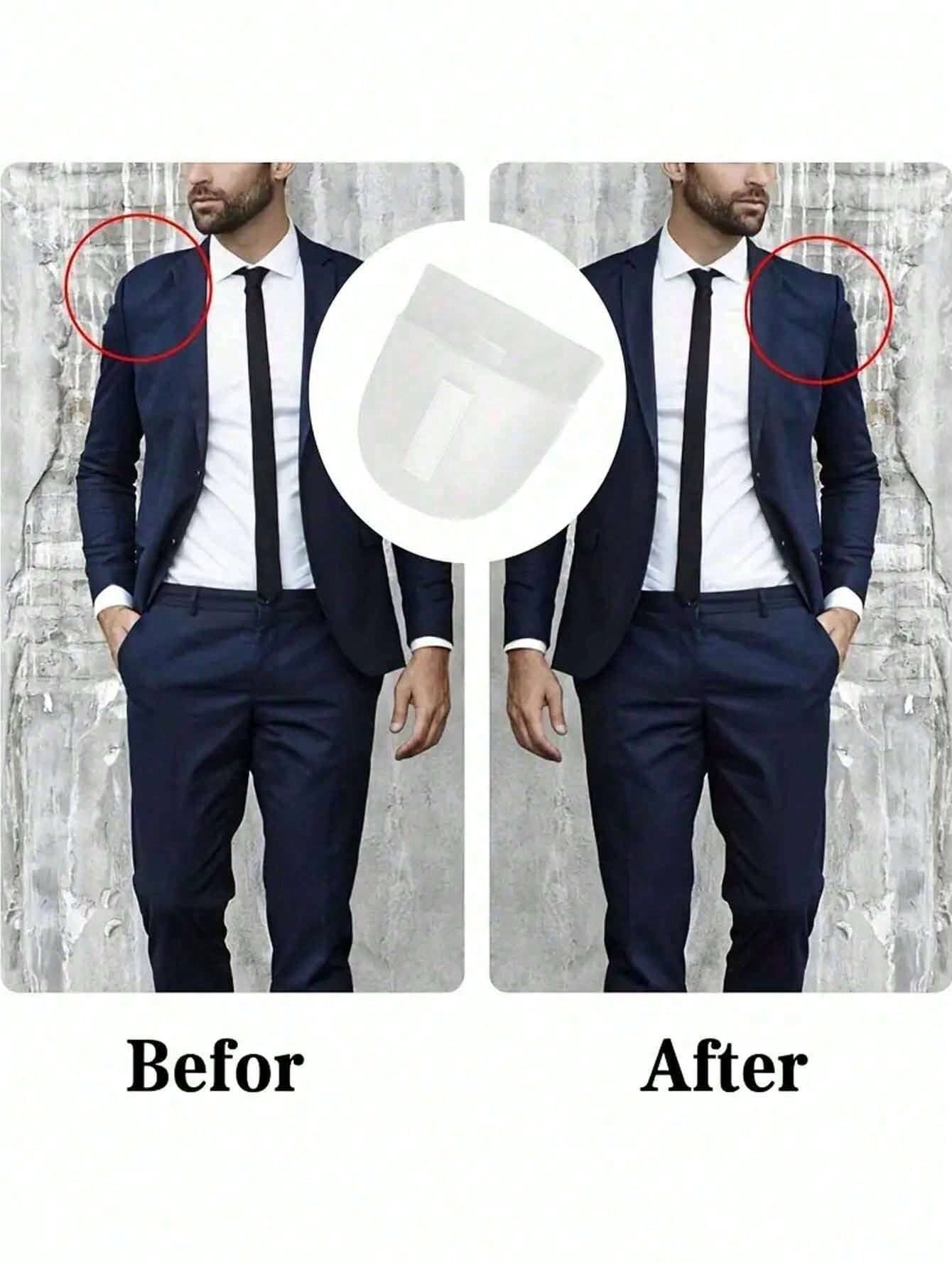 1 Pair Shoulder Pads, 0.59 Inch Thick, Breathable Sponge Pads, Unisex, For High/Low Shoulder Blazers And T-Shirts, Back To School Gift.
