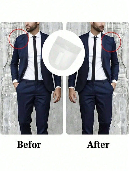 1 Pair Shoulder Pads, 0.59 Inch Thick, Breathable Sponge Pads, Unisex, For High/Low Shoulder Blazers And T-Shirts, Back To School Gift.