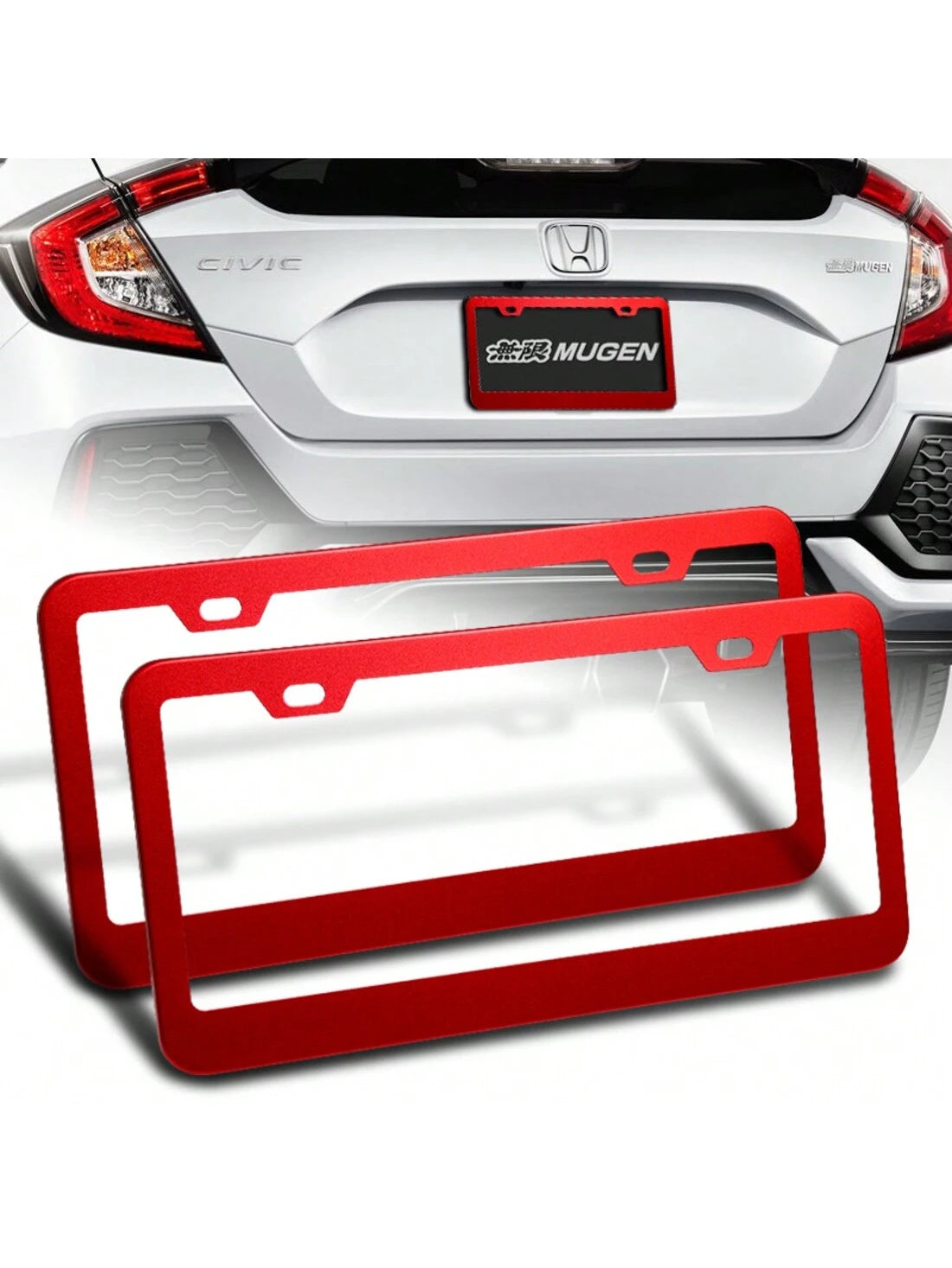 1-Pair Stainless Steel Car License Plate Frame Cover Front + Rear US Size