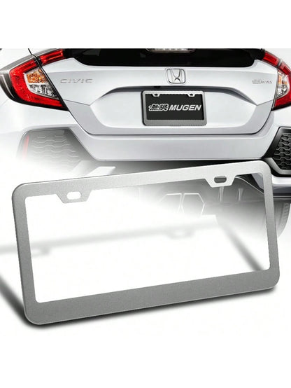 1-Pair Stainless Steel Car License Plate Frame Cover Front + Rear US Size