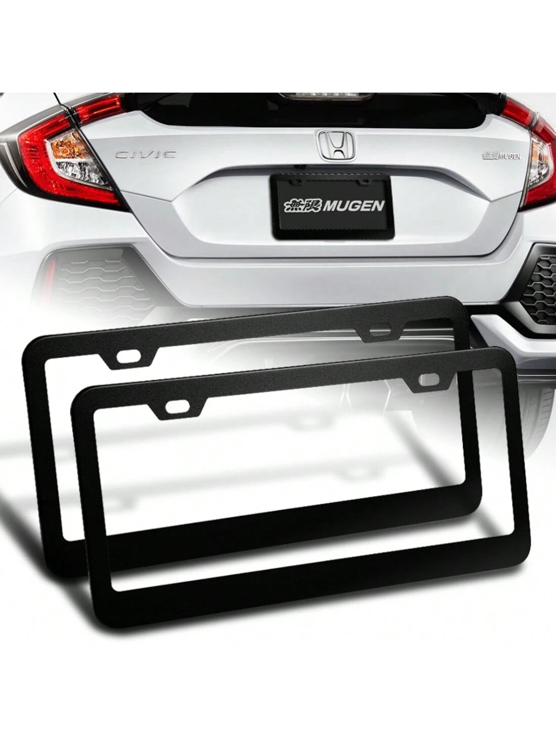 1-Pair Stainless Steel Car License Plate Frame Cover Front + Rear US Size