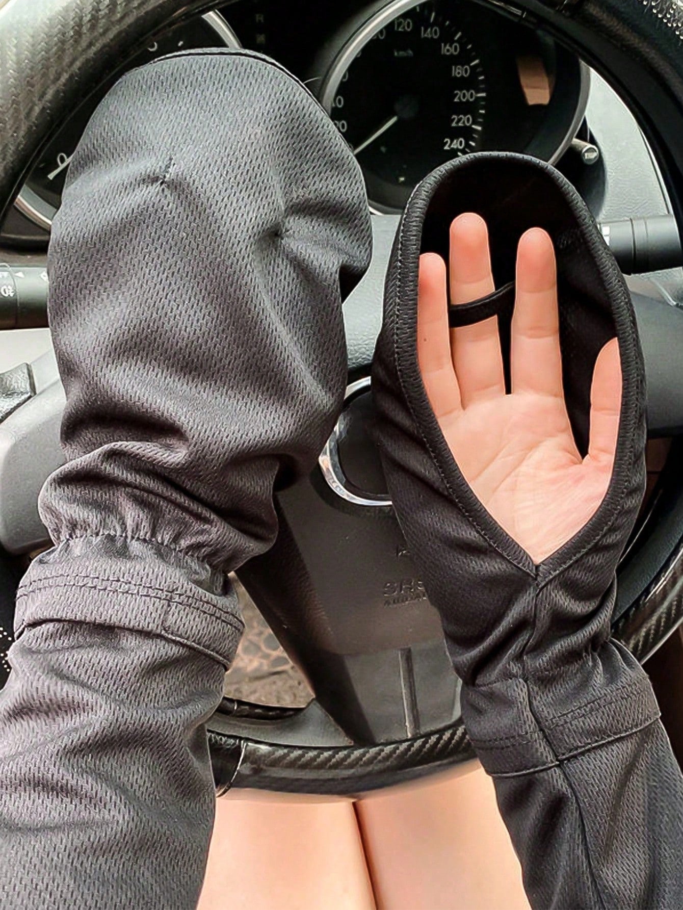 1 Pair Summer Driving Arm Sleeves (Loose Version), Breathable Cooling Sleeve Covers, Available In Gray/Blue/Pink/Black/White, Sun Protection Fingerless Gloves, Loose Fit For Women Driving, Cycling, Ca