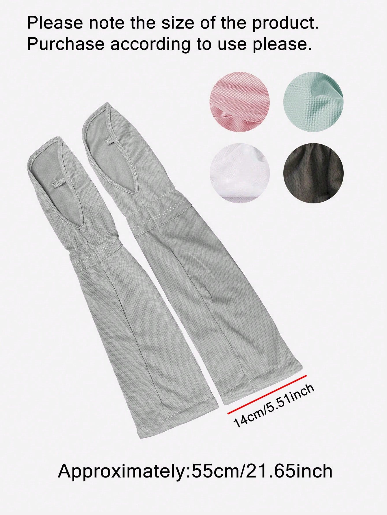 1 Pair Summer Driving Arm Sleeves (Loose Version), Breathable Cooling Sleeve Covers, Available In Gray/Blue/Pink/Black/White, Sun Protection Fingerless Gloves, Loose Fit For Women Driving, Cycling, Ca
