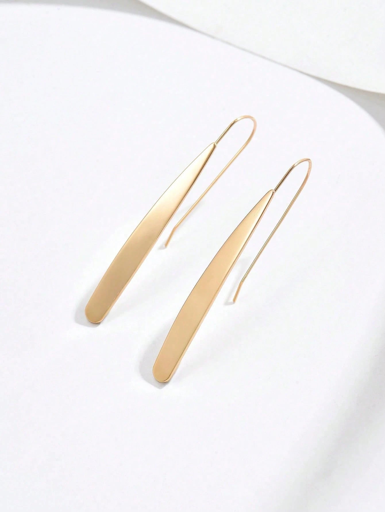 1 Pair Women Fashion Geometric Rectangular Shiny Earrings, Versatile For Daily And Casual Wear