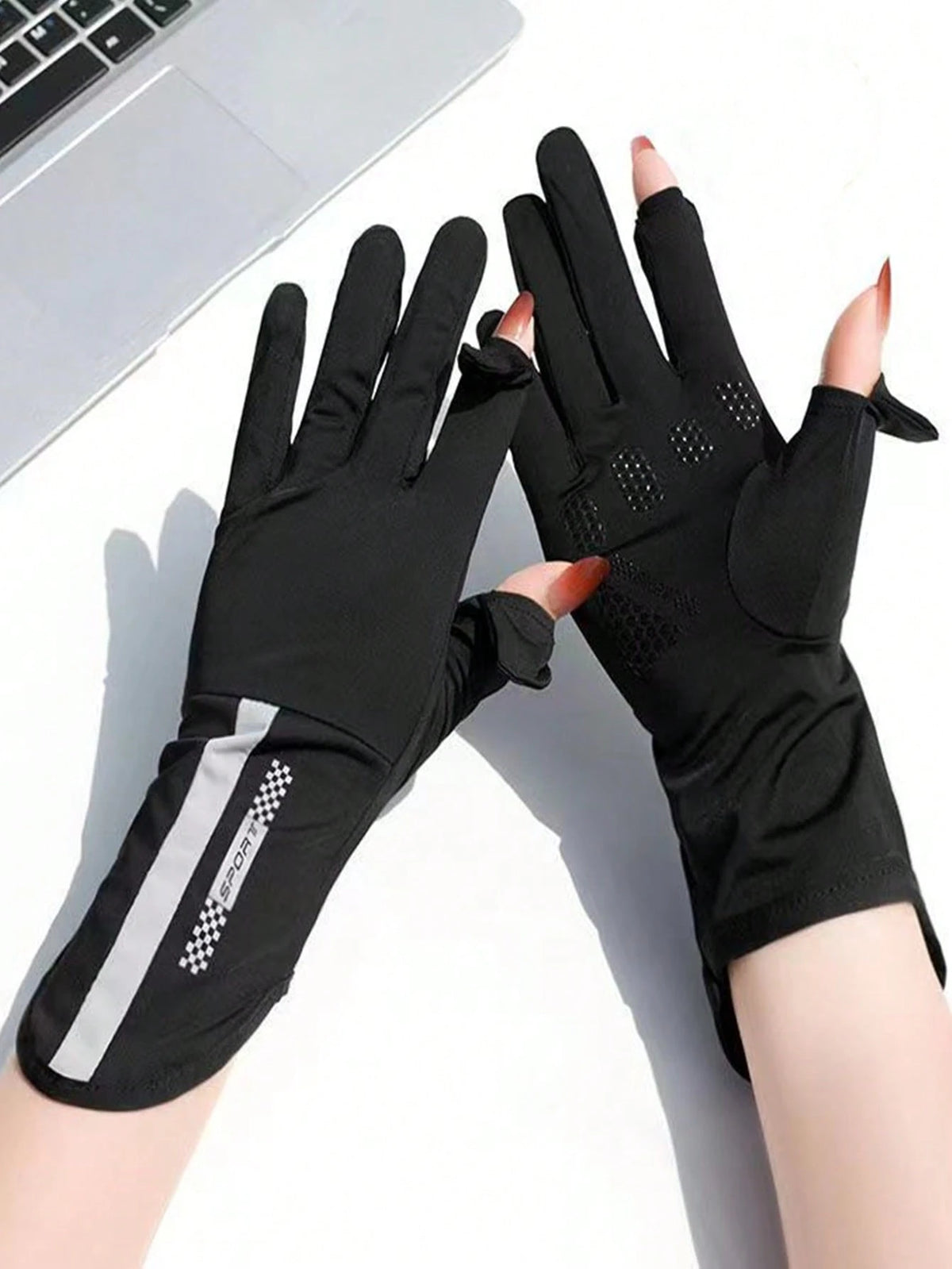 1 Pair Women's Summer Outdoor Sports Cycling Anti-Slip Touchscreen Gloves