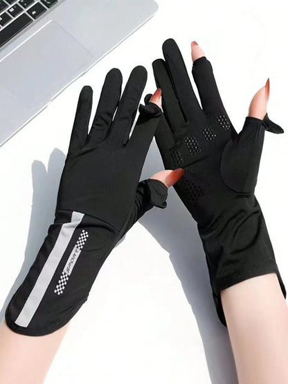 1 Pair Women's Summer Outdoor Sports Cycling Anti-Slip Touchscreen Gloves