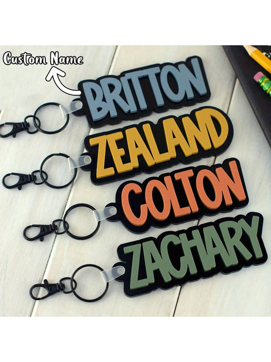1 Pc Acrylic Name Keychain For Car Key, Name Tags For Men Boys, Custom 3D Printed Keychain, Custom Key Chain, Name Keychain, Custom Key Ring, 3D Printed Name, Custom Name Keychain, Backpack Tag For Th