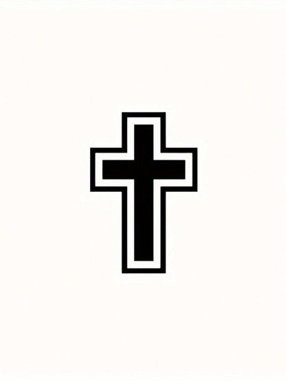 1 Pc Cross Personalized Car Sticker, Modification Decorative Sticker, Waterproof And Sun-Resistant, Fade-Resistant, Strong Adhesion, No Residue When Removed, No Damage To Paint Surface, Suitable For C